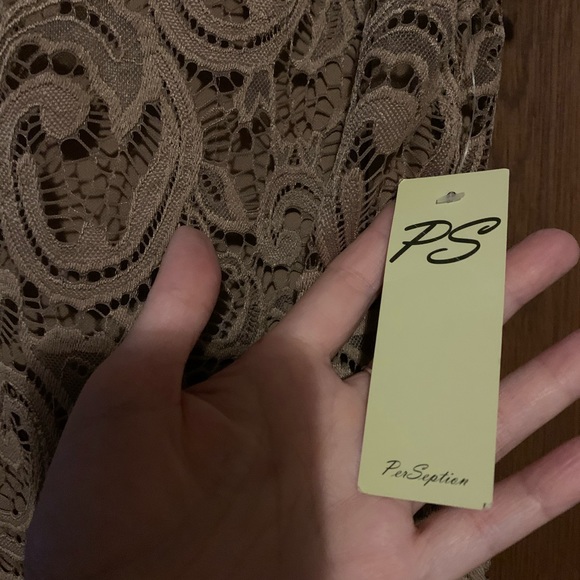 PerSeption Brown Lace Top   Small   NWT - Picture 6 of 12